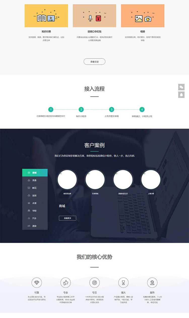 微信小程序抖音培训网站设计制作开发官网改版服务(图2)